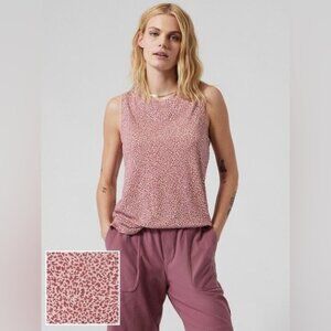 Athleta | Breezy Tank/Sleeveless Top | Micro Pink Leopard Print | Large